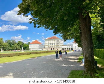 Munich, Bavaria / Germany - July 20 2020: Scene At Nymphenburg Castle In Munich, Bavaria During The Times Of The Covid 19 Pandemic In Summer With Less People Due To Travel Ban