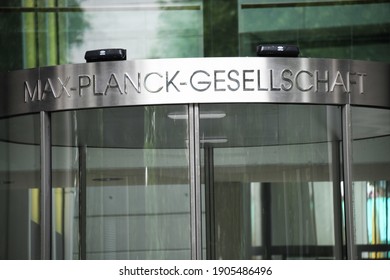 Munich, Bavaria, Germany - June 22, 2019: Entrance Of The Administrative Headquarters Of The Max Planck Society In Munich, Germany 