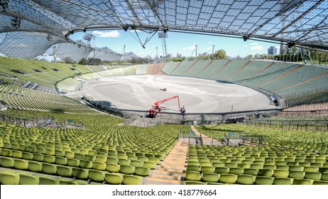 Munich, Germany, 24 April 2016: View Of The Olympic Stadium In Munich Germany