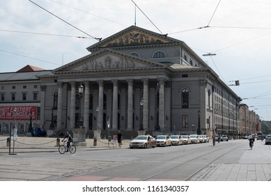 MUNICH, GERMANY - AUG 7, 2018: Munich Opera House Bayerisches during daytime.