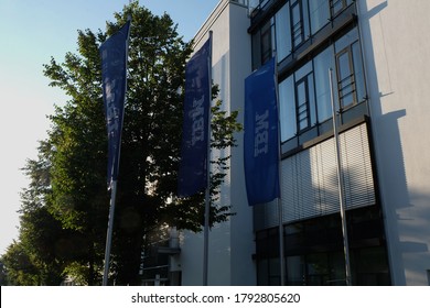 Munich, Germany / Bavaria - August 9, 2020: IBM International Business Machines Corporation American Personal Computer PC An Artificial Intelligence Company Building With Logo In Munich Germany.