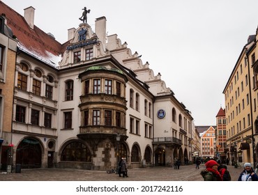 MUNICH, GERMANY - JANUARY 01, 2011: Hofbräuhaus Am Platzl Munich's Most Famous Beer Hall, Ancient Beer Hall In Downtown Of Munich