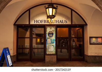 MUNICH, GERMANY - JANUARY 01, 2011: Entrance To The Hofbräuhaus Am Platzl, An Old Beer Restaurant In Munich