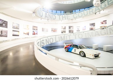 MUNICH, GERMANY - JANUARY 29, 2015: Carlos Reutemann BMW M1 Procar On Display In BMW Wolrd.