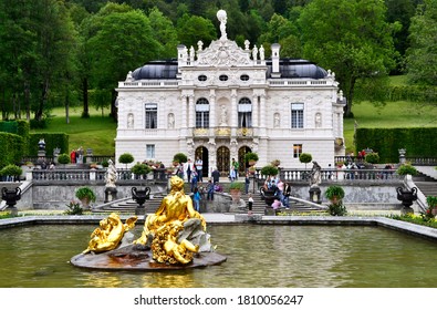 Munich / Germany - Juin 20, 2012: Linderhof Palace built by King Ludwig II in Bavaria. Munich, Germany