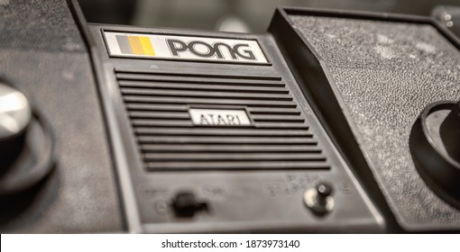 Munich, Germany - July 31, 2019:  Vintage Videogame System 