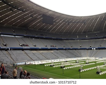 MUNICH, GERMANY - JUNE 14,2015:Beautiful Allianz Arena View From Inside,Munich,Germany