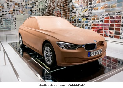 Munich, Germany - March 10, 2016: Concept Clay Car Model At The Exposition Of BMW Museum