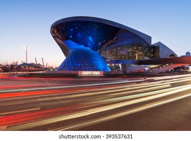 MUNICH, GERMANY - MARCH 17, 2016: BMW World (BMW Welt), a multi-functional customer experience and exhibition facility of the BMW AG at St. Patricks Day