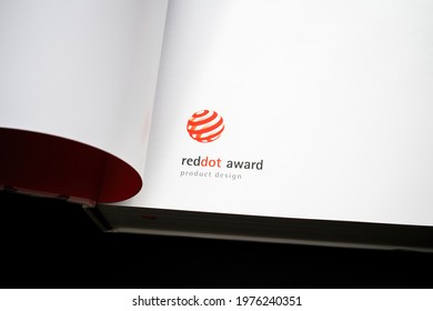 Munich, Germany - May 1, 2017: New REd Dot Design Yearbook Product Design The Working Issue The Logotype On The First Page