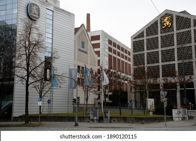 Munich, Germany - November 29, 2020: The Löwenbräu Brewery.