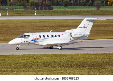 Munich, Germany - October 21, 2020: VW Air Services Pilatus PC-24 Airplane At Munich Airport (MUC) In Germany.