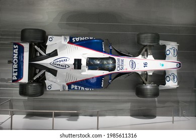 Munich, Germany - September 14, 2018: A Formula One Race Car Of BMW Sauber Team In Munich BMW Welt Museum.