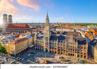 Munich skyline with  Marienplatz town hall in Germany - Shutterstock ID 1476964067