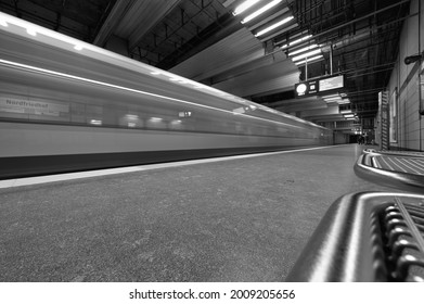 Munich Subway In Black And White