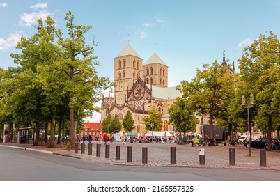 Münster, Munster, Germany - June 6, 2022: St. Paulus Cathedral Concert At Domplatz - Cathedral Square. Münster, North Rhine-Westphalia, Germany