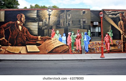 Mural Painted On A Wall On South Street In Philadelphia