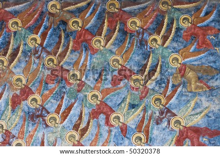 Mural painting from Sucevita monastery located in Bukovina (Northern Romania)