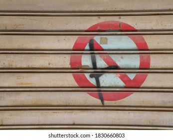 Mural That Transforms A Prohibition Sign Into An Anarchist Symbol