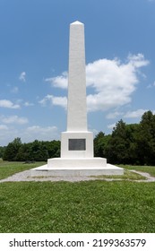 Murfreesboro, Tennessee -2022: Stones River National Battlefield. Battle Of Stones River Site, A Key Battle Of The American Civil War. Artillery Monument Marks Final Attack. 