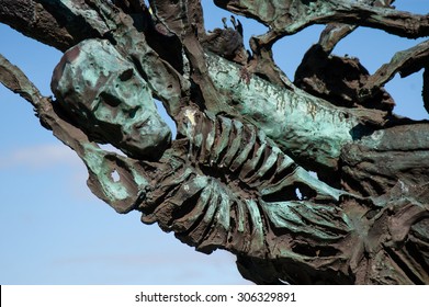 Murrisk, Co. Mayo, Ireland. August 27, 2004. National Famine Memorial, Designed By Irish Artist John Behan, Which Abstractly Resembles A Coffin Ship Filled With Dying People.