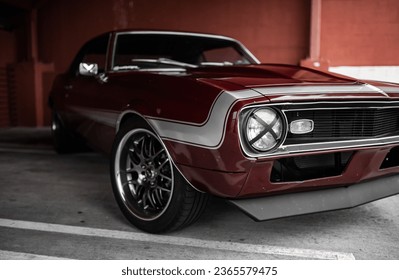 Muscle car in the city