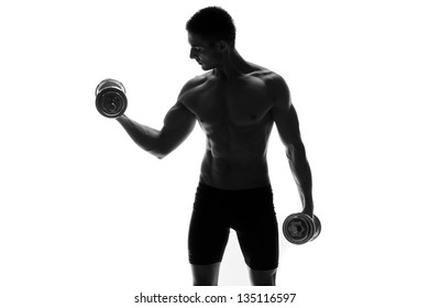 One Man Topless Muscular Exercising Body Stock Photo (Edit Now) 200740517