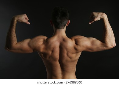 Muscle Young Man On Black Background Stock Photo 276389360 | Shutterstock