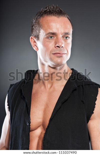 Muscled Fitness Man Cool Looking Tough Stock Photo Edit Now