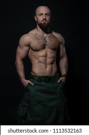 Muscled Male Model In Kilt