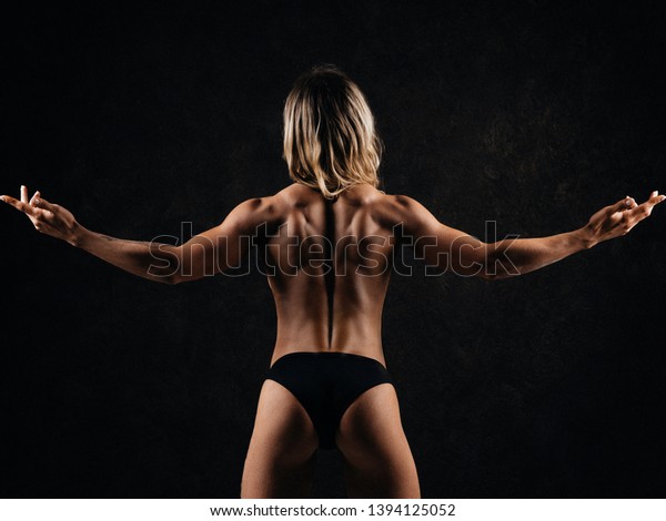 Muscular Beautiful Naked Womans Back Keeping Shutterstock