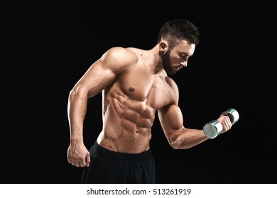 Muscular Bodybuilder Guy Doing Posing Stock Photo (Edit Now) 527159998