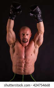 Muscular Fighter Naked Torso Boxing Gloves Stock Photo Shutterstock