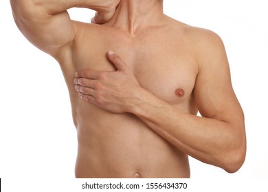 Muscular Male Torso, Chest And Armpit Hair Removal. Male Waxing. Male Laser Epilation.