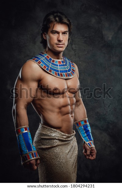 Muscular Man Ancient Egyptian Costume Posing Stock Photo 1804294231 ...