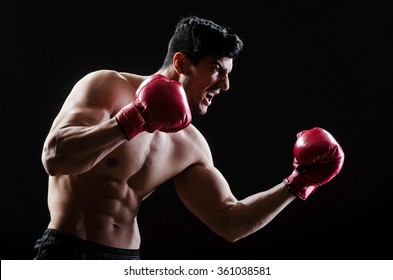 Muscular Man In Boxing Concept