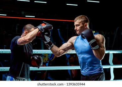 training with boxing pads