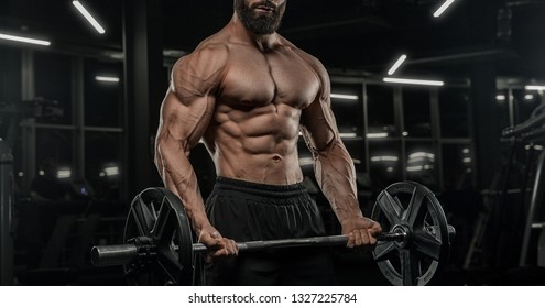 Side View Shirtless Incognito Male Bodybuilder Stok Fotoğrafı Shutterstock