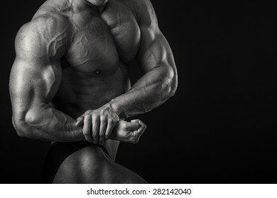 Muscular Man Bodybuilder Man Posing On Stock Photo (Edit Now) 265631435