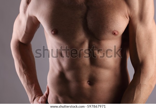 Muscular Men Perfect Body Abs Six Stock Photo Edit Now 597867971