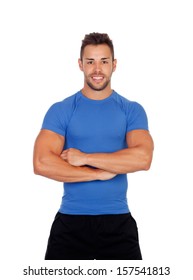 Muscular Personal Trainer Isolated On A White Background