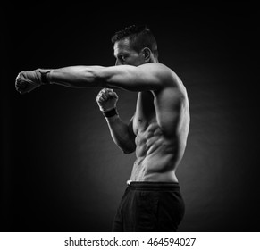 Young Shirtless Fit Fighter Doing Shadow Stock Photo (Edit Now) 467964029