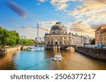 Museum Island and the bridge over the river Spree, beautiful panorama of Berlin, Germany