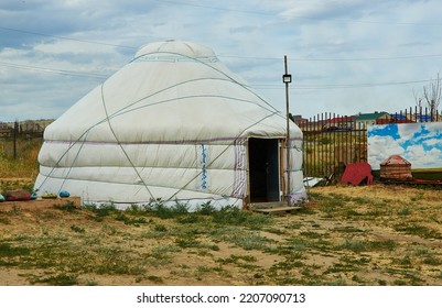 Museum Of Nomadic Peoples. Two Mongolian Yurts June 21, 2022. Elista, Russia