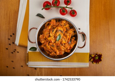 Mushroom Chettinad - Spicy South Indian Mushroom Curry Cooked In Coconut Gravy