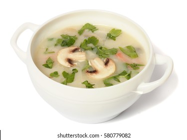 Mushroom Soup Isolated On White Background