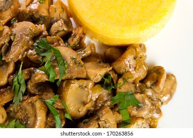 Mushroom Stew With Parsley And Polenta