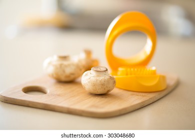 Mushrooms And Egg Slicer On Table Kitchen Hack