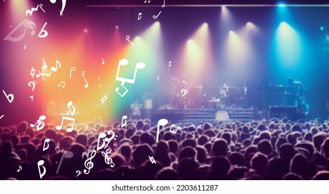 Music Concert Venue. Live House. Wide Angle Visual For Banners Or  Advertisements.