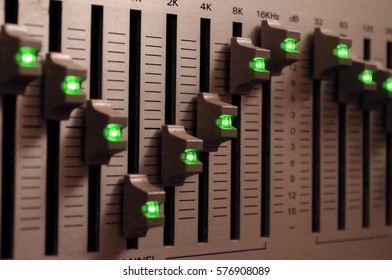 Music equaliser with green lights